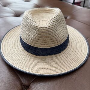 J. Crew Straw Hat with Blue Band